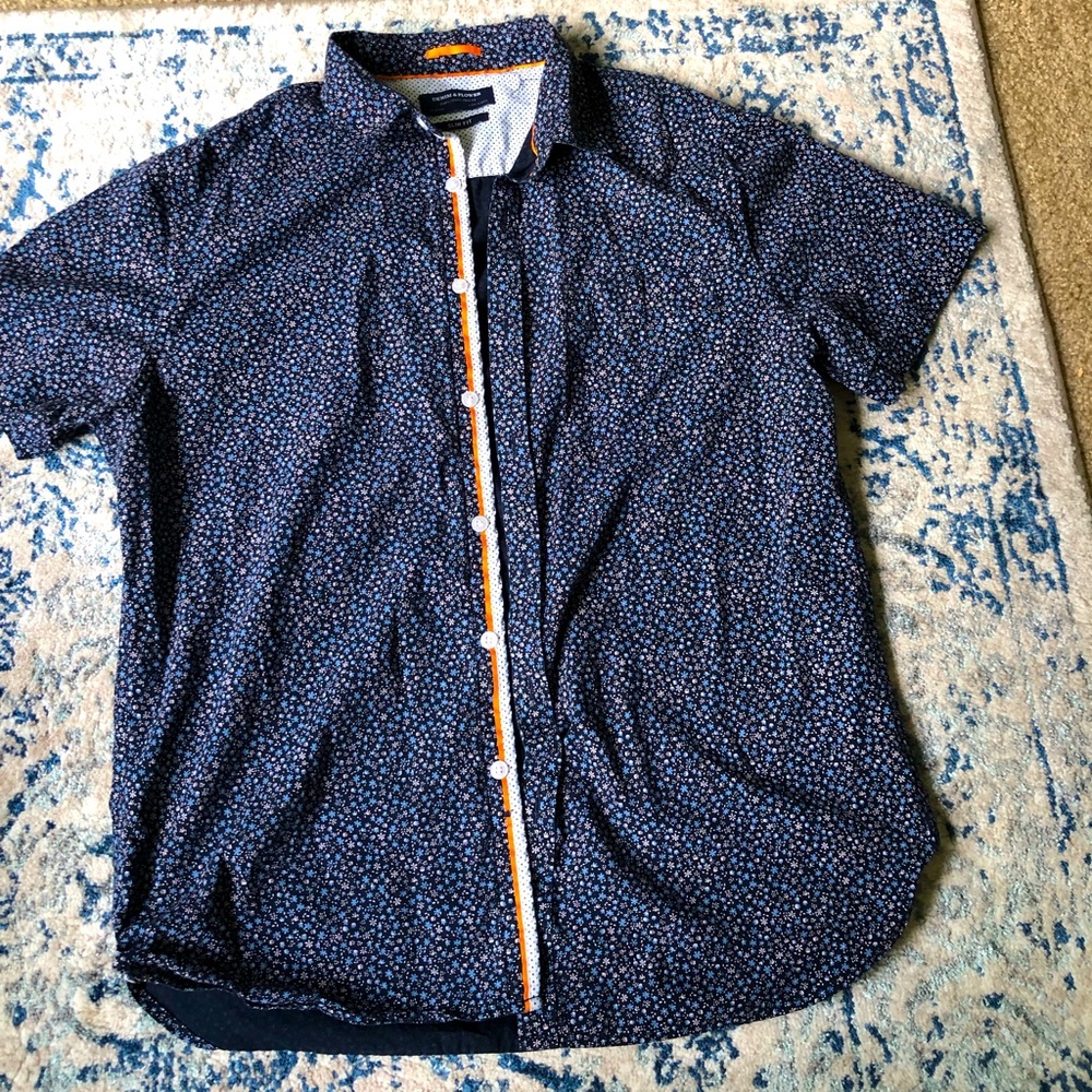 Printed Short Sleeve Button Down